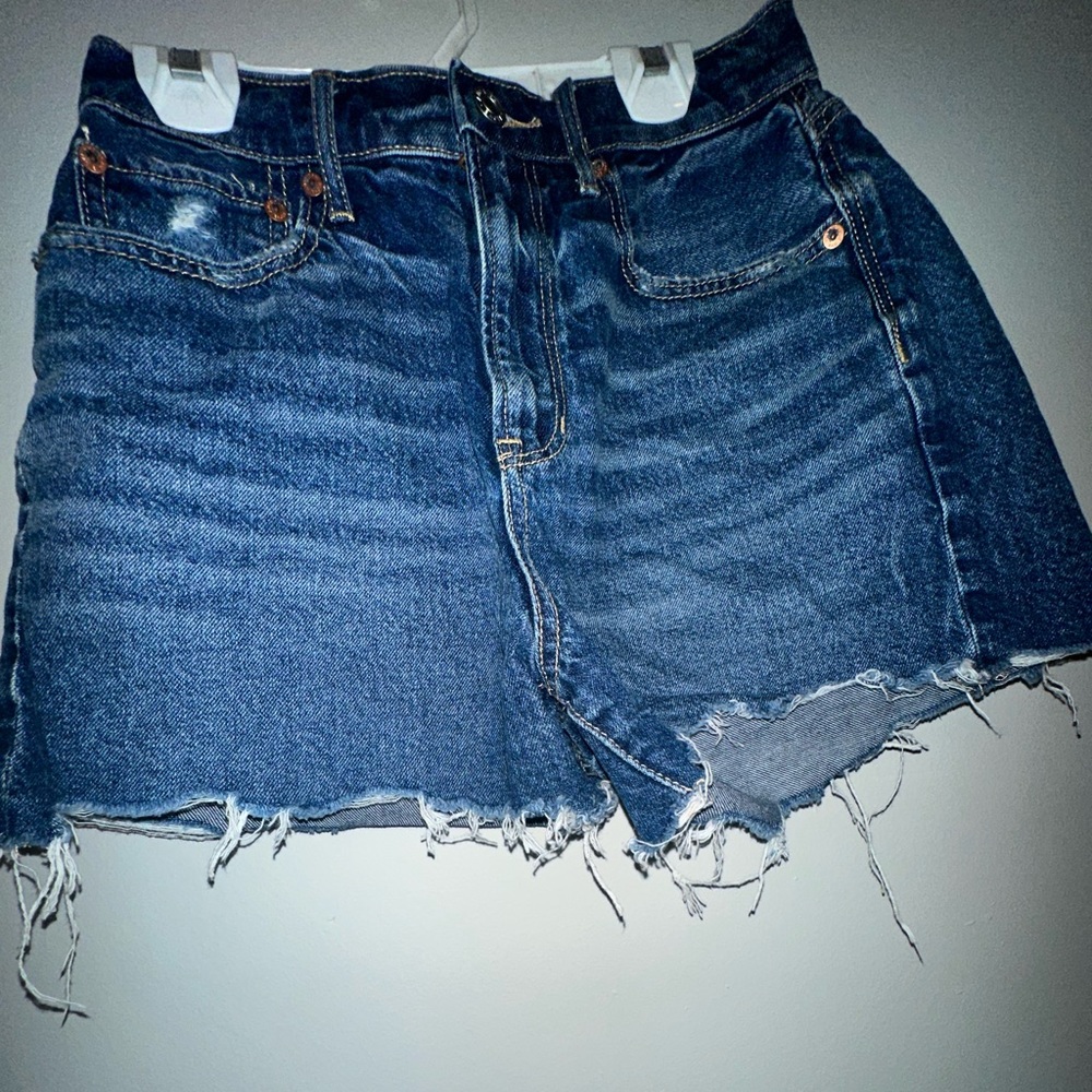 High rise denim shorts
